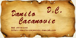 Danilo Cacanović vizit kartica
